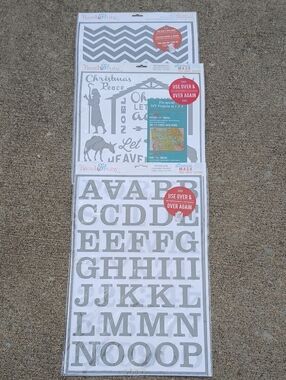 Reusable Craft Stencil Set - Alphabet, Christmas, Pattern